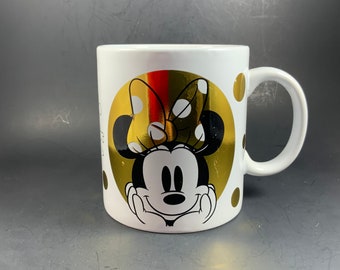 Vintage MINNIE MOUSE MUG, Oversized, Gold Accents