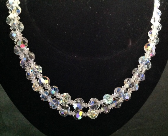 Stunning VINTAGE CRYSTAL NECKLACE With Double Str… - image 2