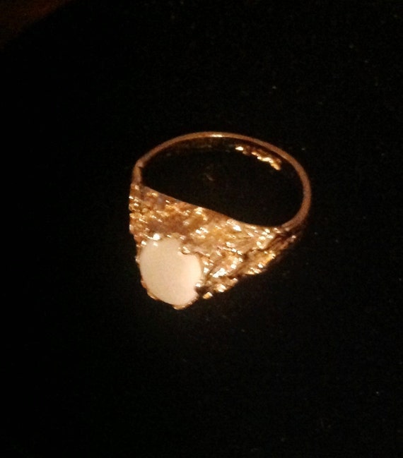 Vintage White Stone Ring (signed by Direction One) - image 2