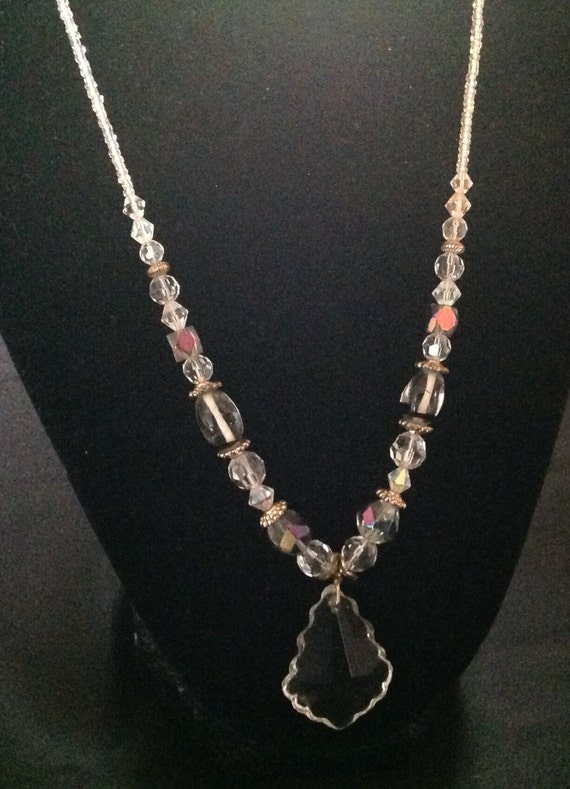 Vintage A / B Crystal Drop Necklace
