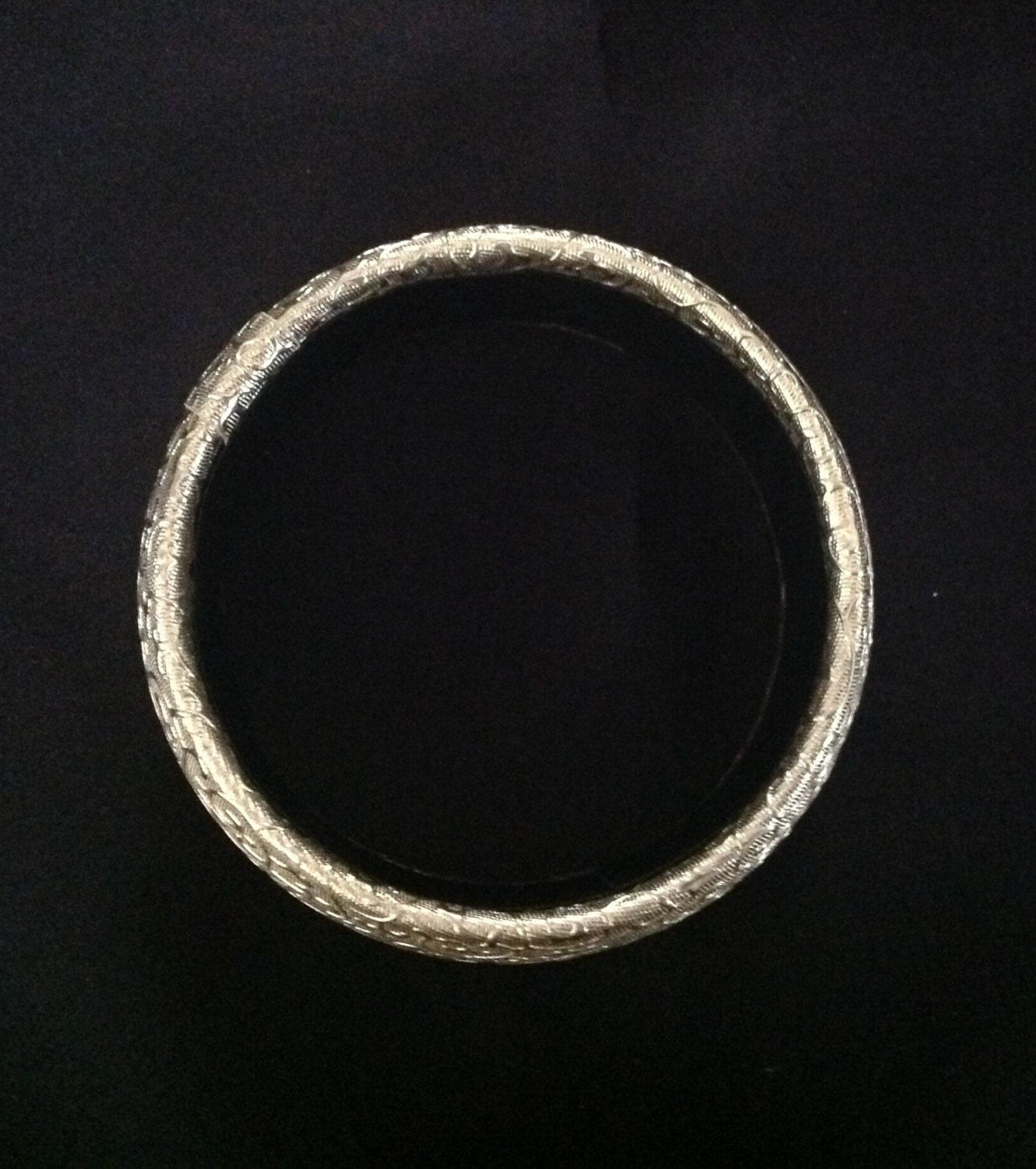 Vintage Gold Embossed Fabric Bangle Bracelet Etsy