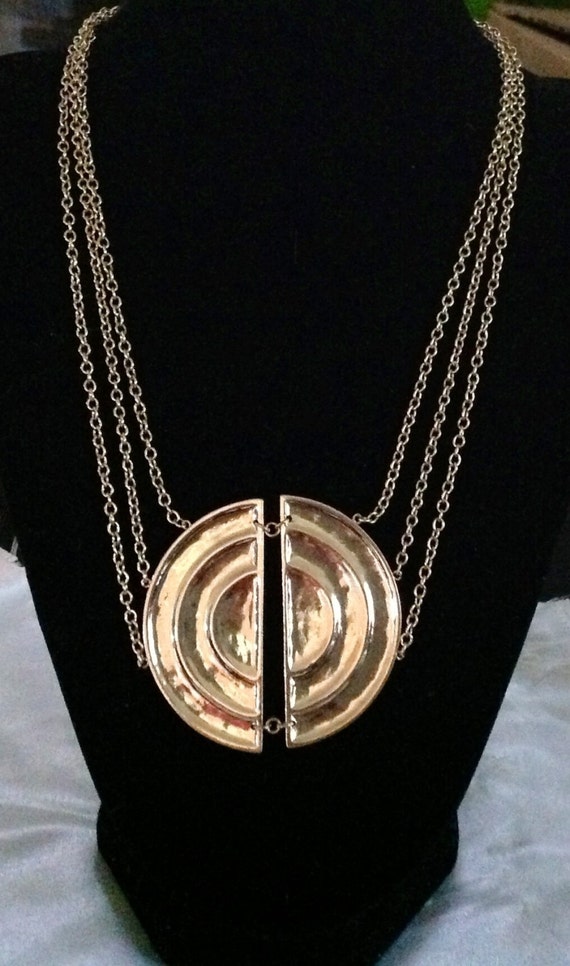 Vintage Kenneth Cole Circle Medallion Multi Stran… - image 1
