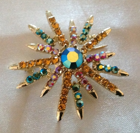 Vintage EMMONS Rainbow Star Brooch