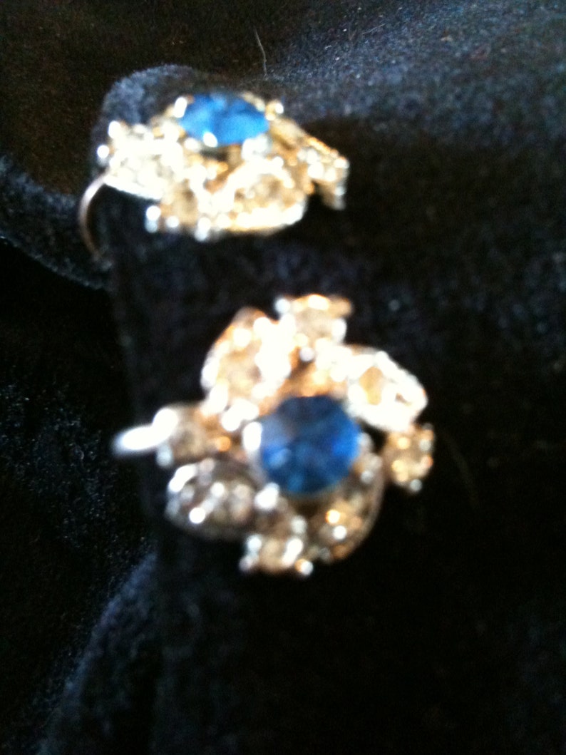 Turquoise Rhinestone Earrings