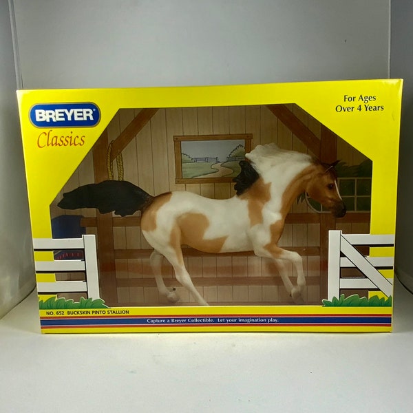 Vintage BREYER HORSE, NEW, Old Stock, Original Box, Buckskin Pinto (2001-2002)