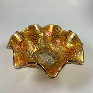 Vintage CARNIVAL GLASS BOWL, Marigold, Imperial Grape, Berry Bowl