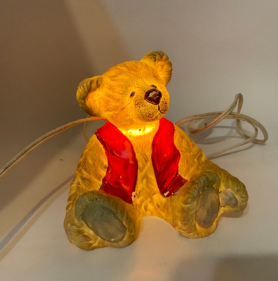 Vintage TEDDY BEAR LAMP, Nite Light, Child's Room, Nursery