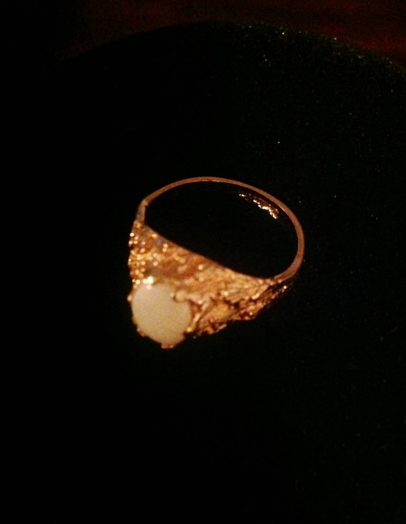 Vintage White Stone Ring (signed by Direction One) - image 1