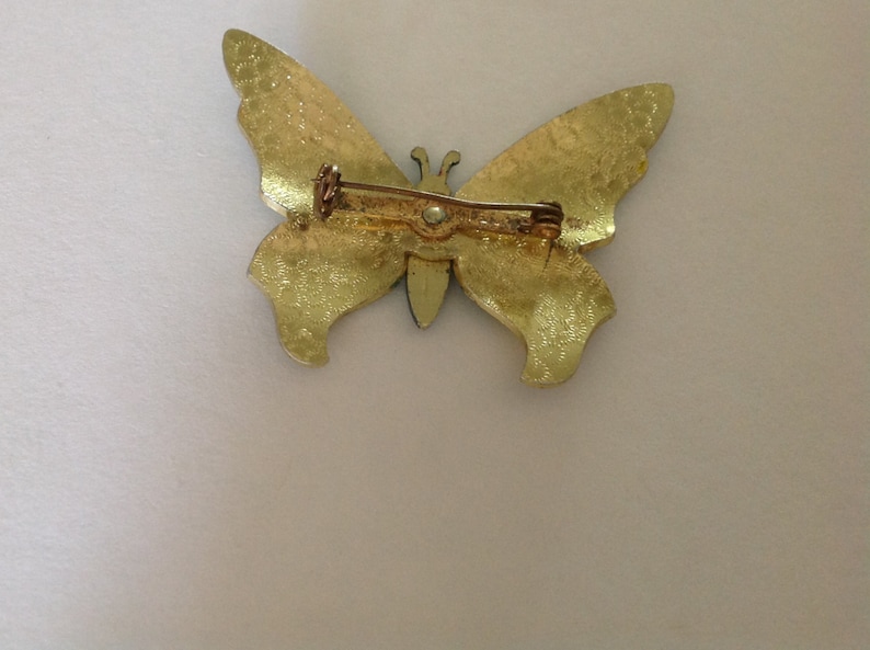 Vintage Butterfly Enamel Brooch Signed Made In Germany Etsy 
