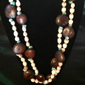 Vintage Boho Natural Nuts, Seeds & Shell Necklace