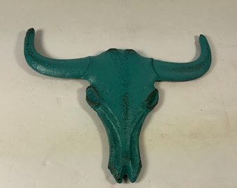 Vintage CAST IRON SKULL, Bull, Cow, Skull, Wall Hanging, Wall Art, Rustic Decor
