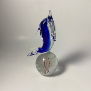 Vintage DOLPHIN ART GLASS, Blown Glass, Figurine, Sculpture, Statue, Decor, Collectables, Paperweight
