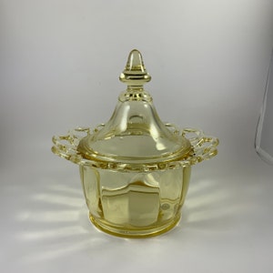 Vintage IMPERIAL GLASS COMPOTE, Lidded Dish/Bowl, Lace Rim,, Collectables
