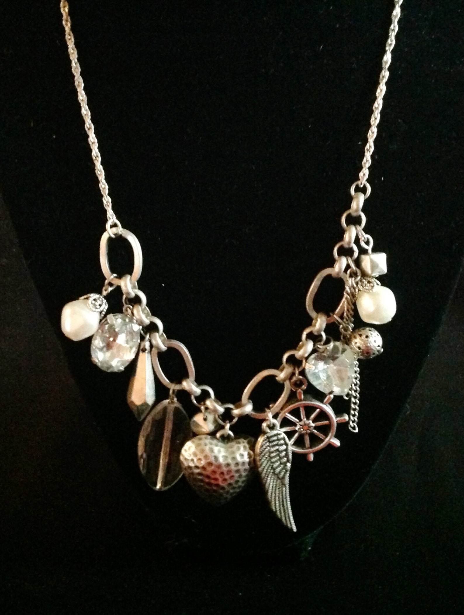 Vintage Chain & Charm Necklace Etsy