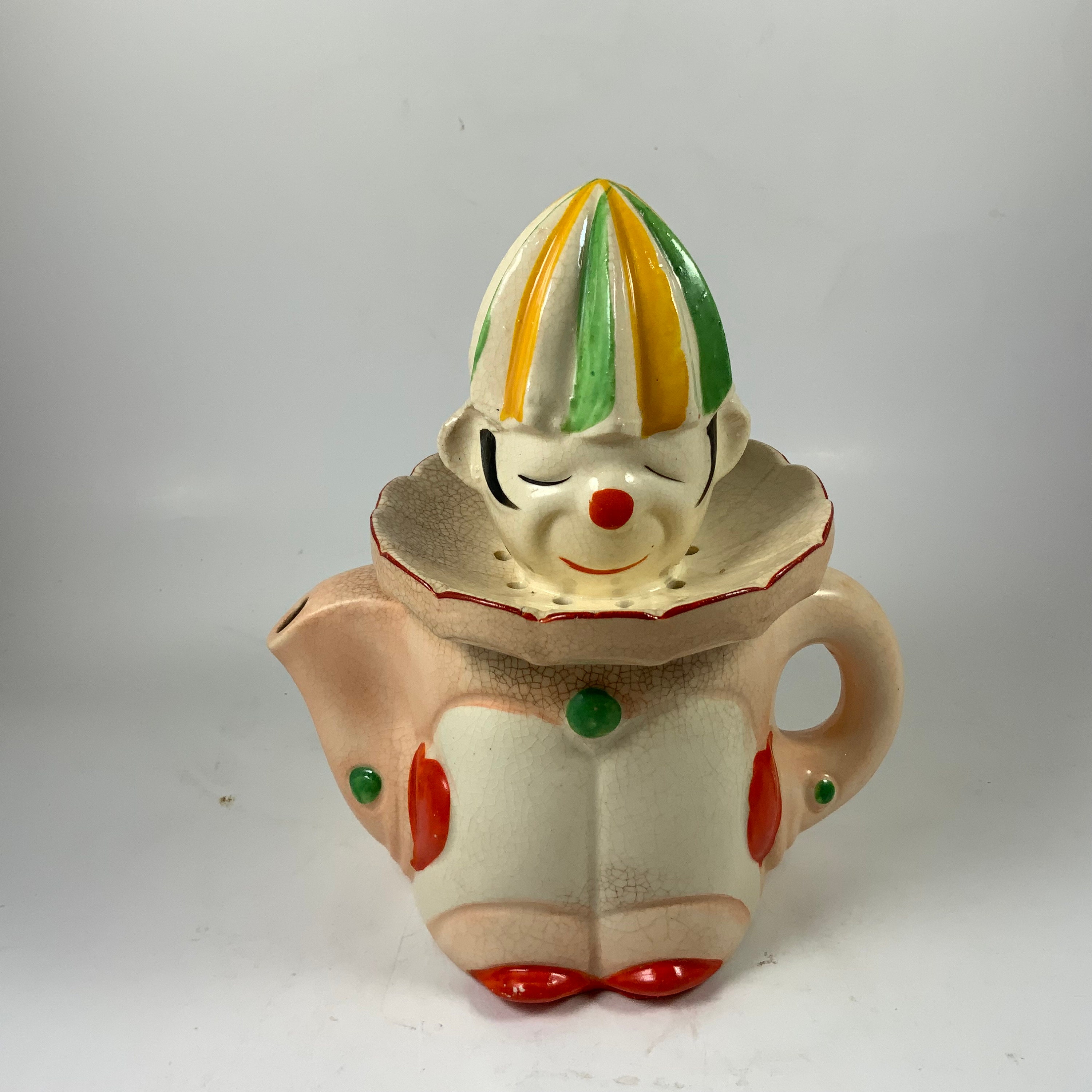 Vintage MAKORI CLOWN TEAPOT; Juicer, Reamer, Japanese, Decor