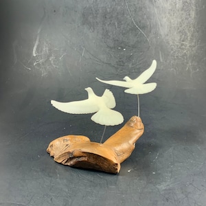 Vintage SEAGULL WOOD SCULPTURE, Sea Life, Beach Decor
