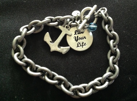 Vintage LIVE YOUR LIFE Charm Bracelet