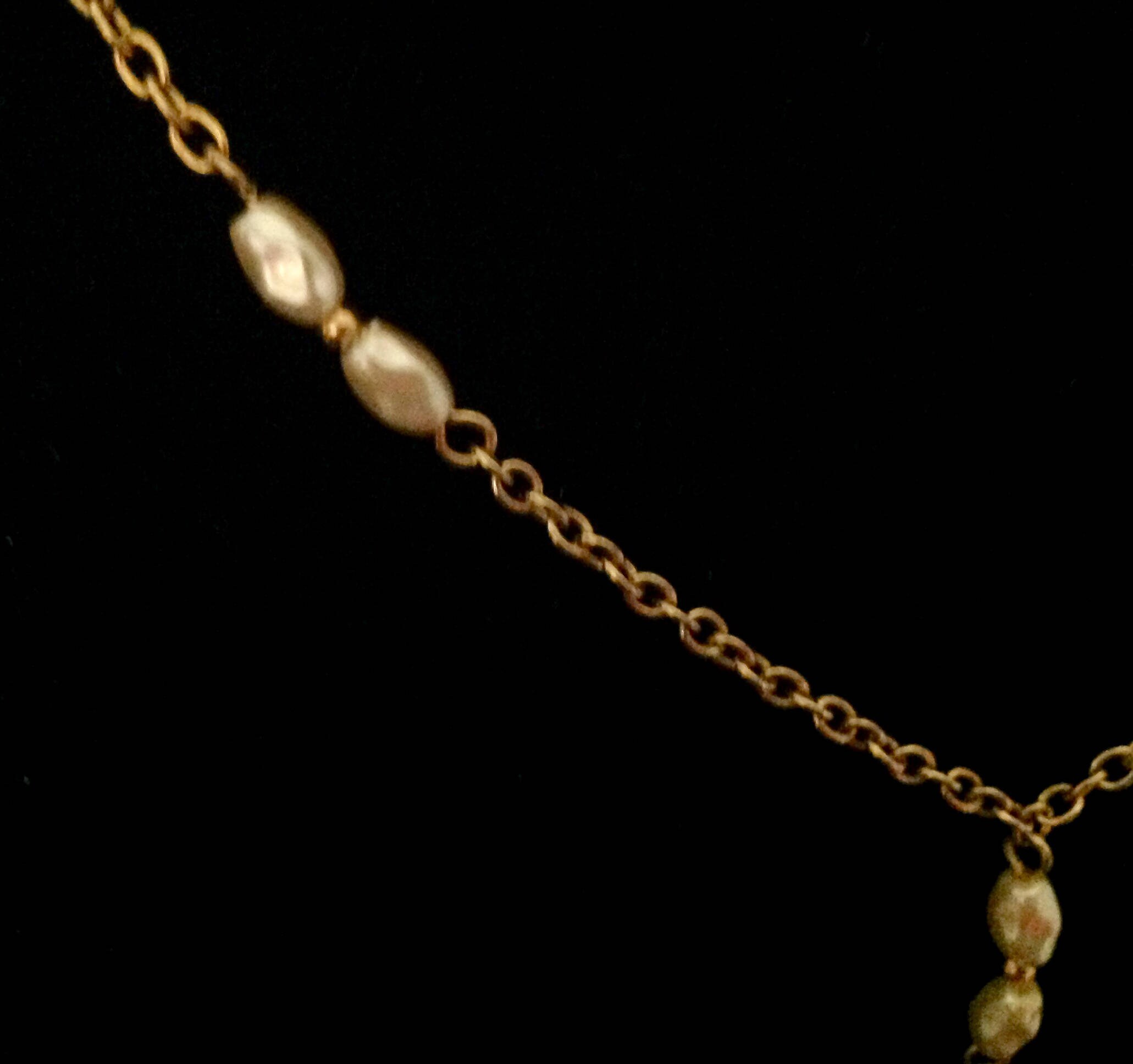 Vintage PEARL DROP NECKLACE in Gold Tone Metal faux Pearls Etsy