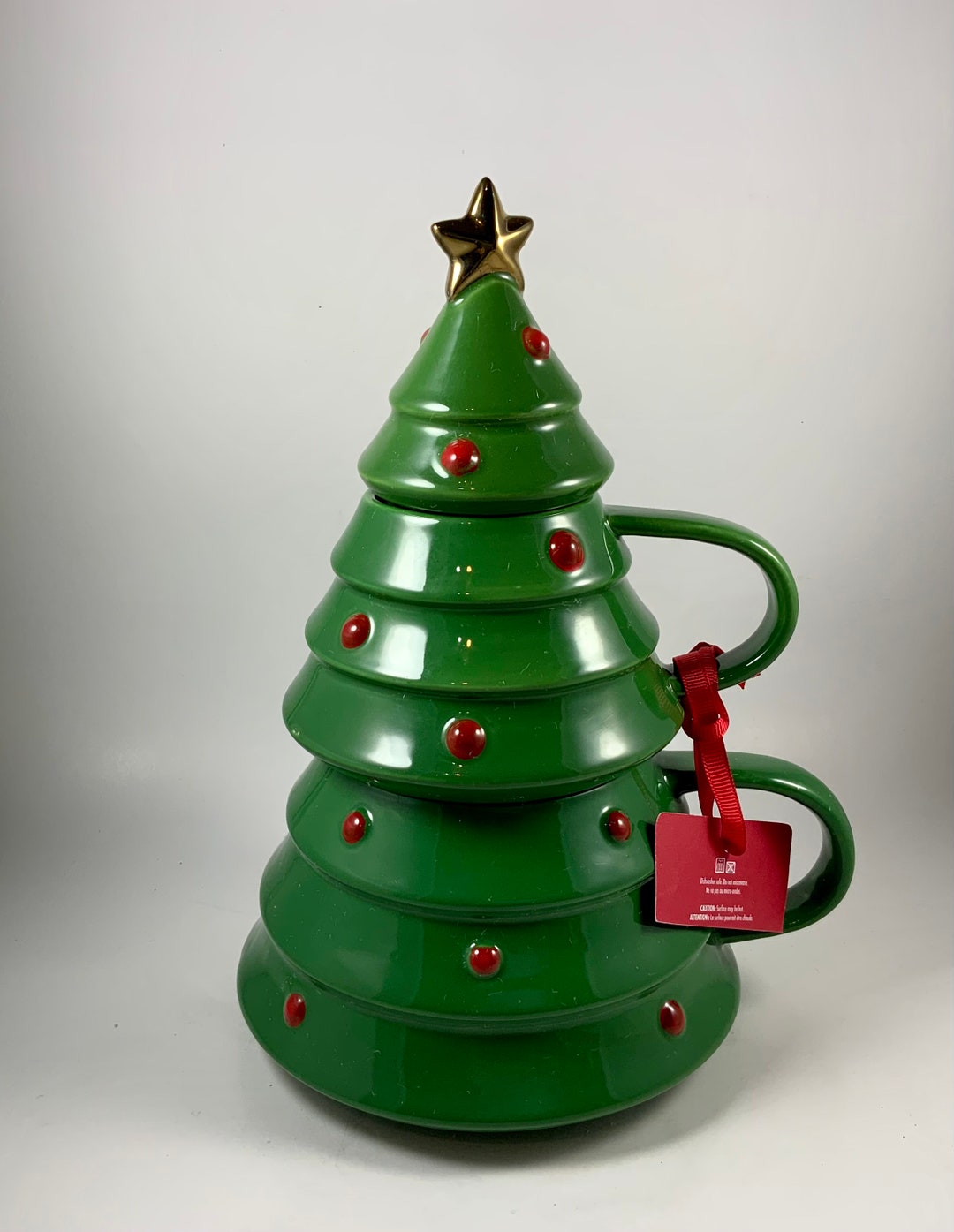 Vintage CHRISTMAS TREE MUGS Candy Jar Hallmark Decor Etsy