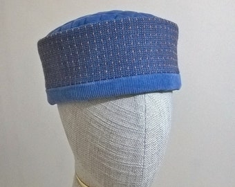 Ethnic Hippie Hat Corduroy Smoking Cap, Mens Boho Pillbox Hat