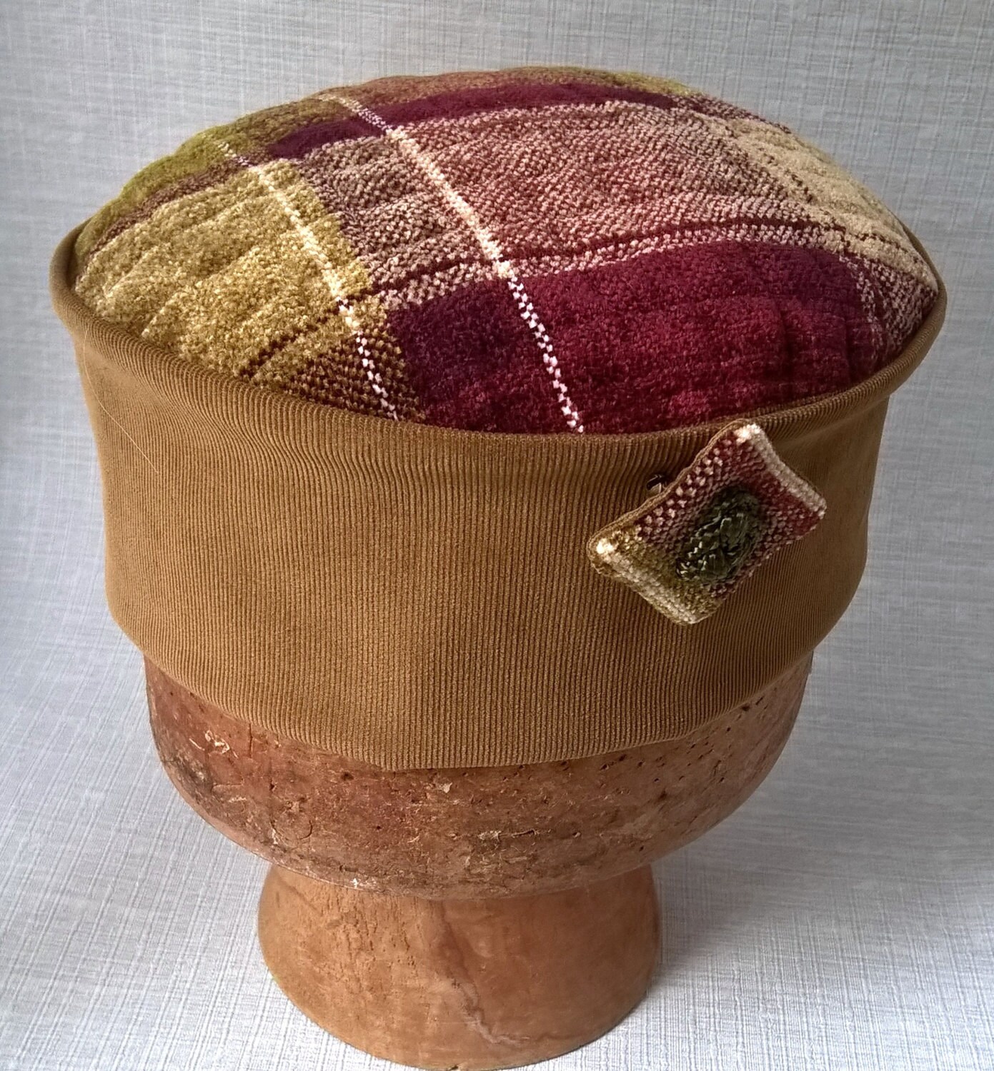 Pillbox Hat Highland Smoking Cap Victorian Style Mens Etsy