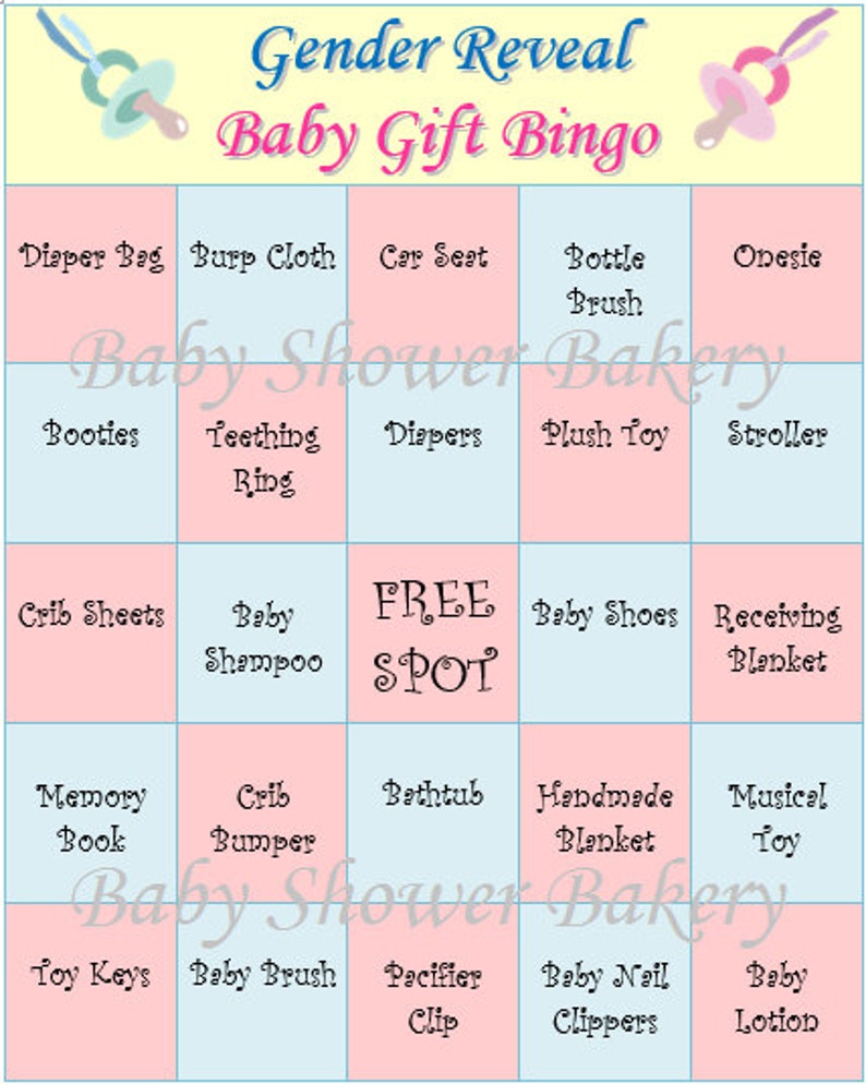 gender reveal party game gender reveal baby shower bingo etsy