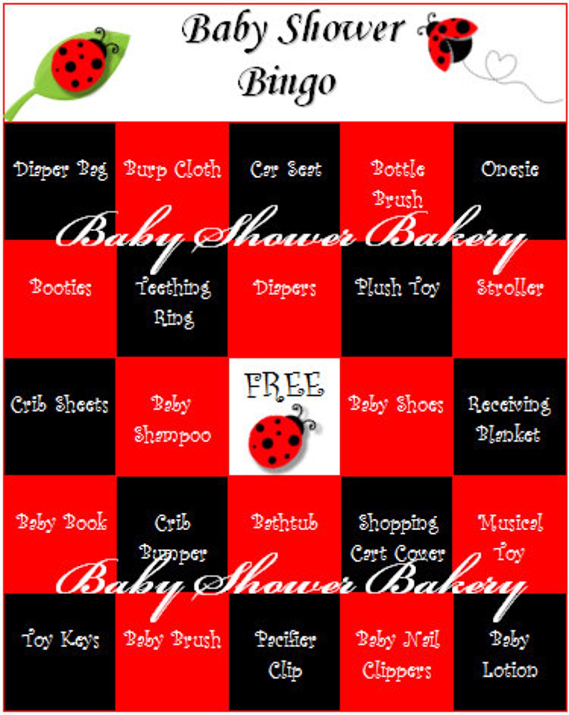 Ladybug Baby Shower Game Ladybug Baby Shower Bingo Baby Etsy