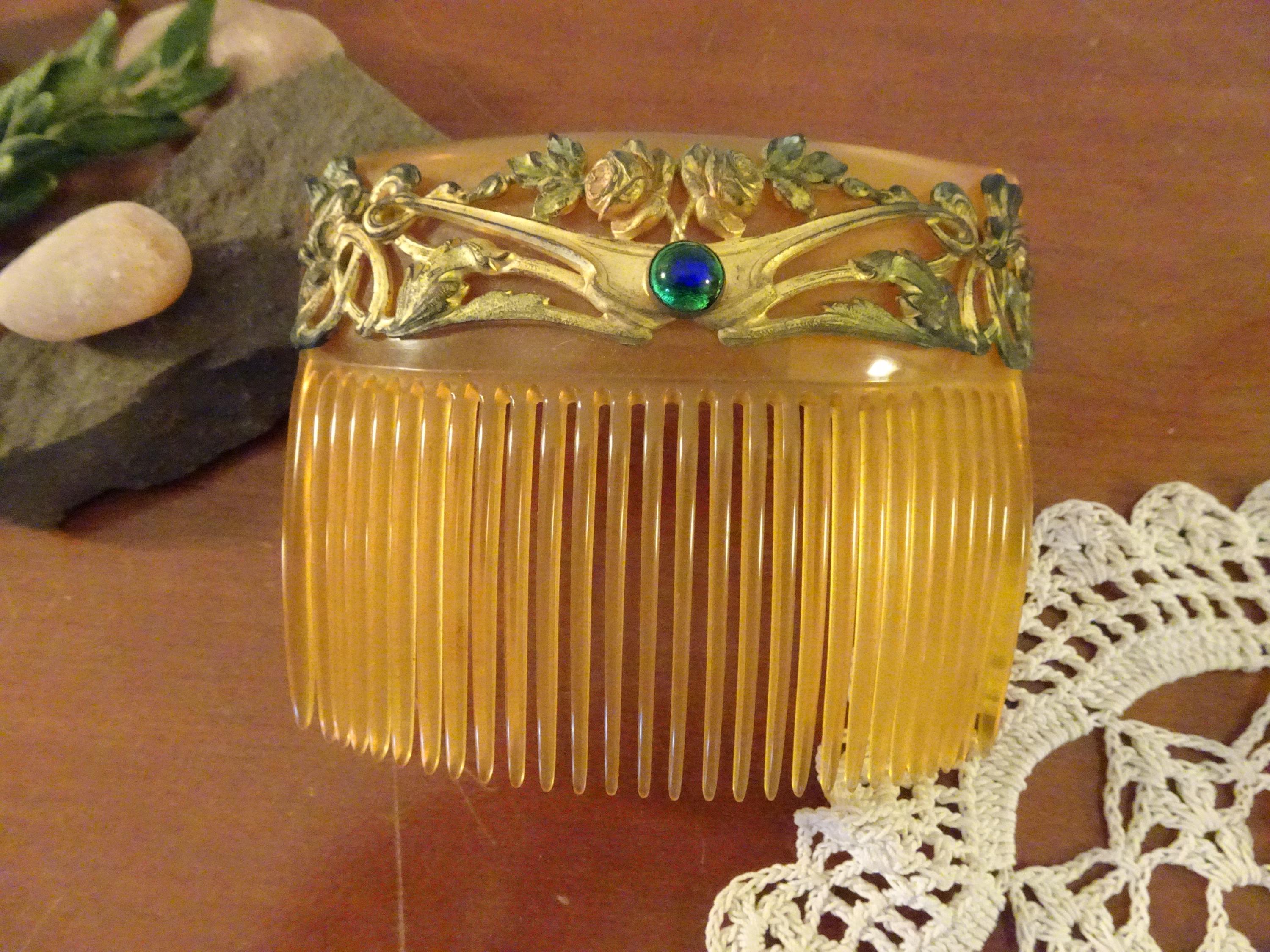 Vintage Flower Comb - Etsy