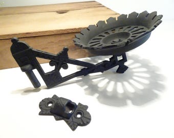 Vintage/Antique Swing Arm Oil Lamp Holder- Wall Mounted Plant Holder- With Wall Bracket- Refurbished