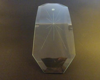 Panel de vidrio curvo octogonal para lámpara de araña - Estrella de 12 puntas - Vidrio de soda transparente - Bordes biselados