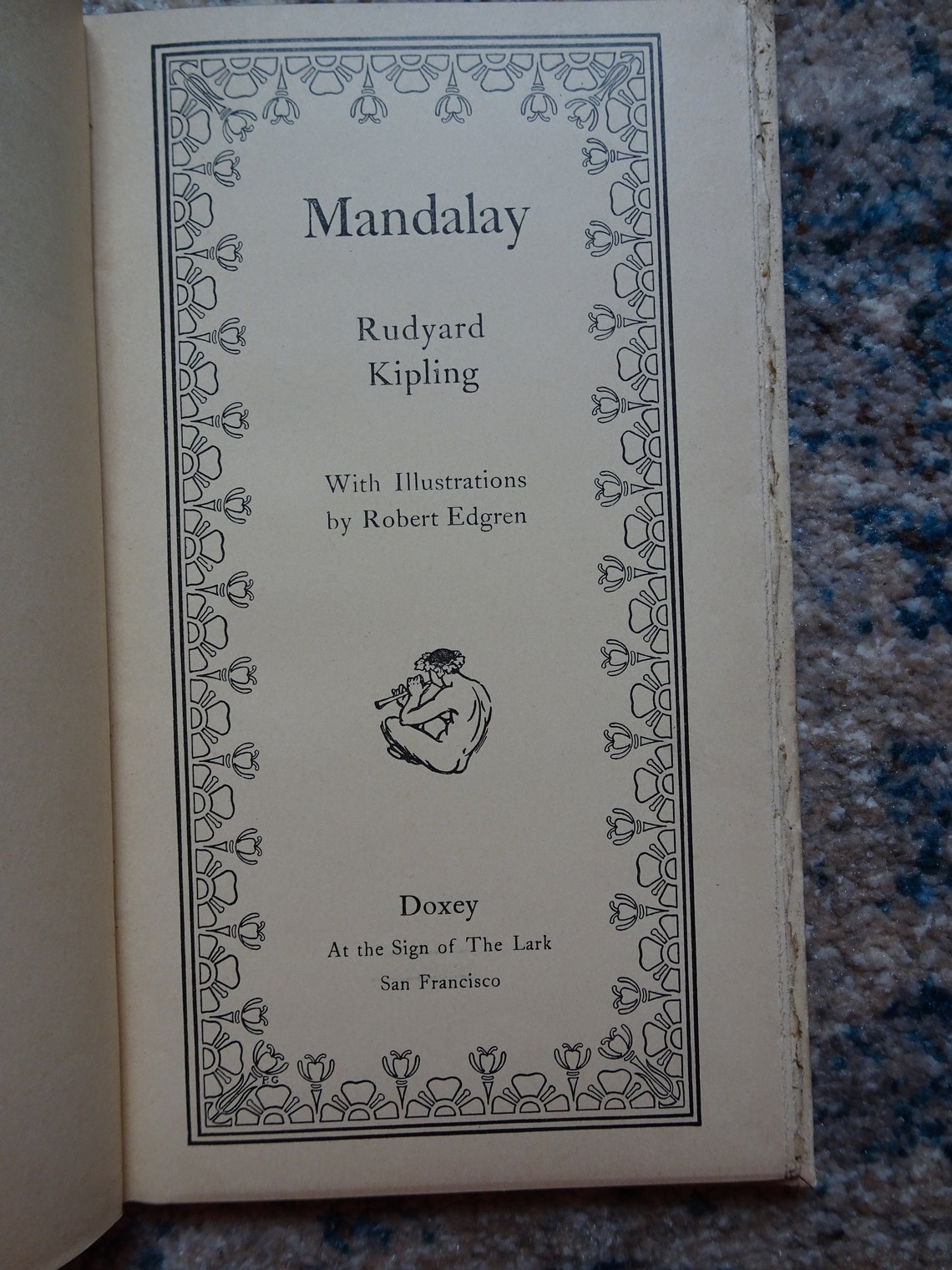 Beautiful Antique Book Mandalay Rudyard Kipling Lark Etsy