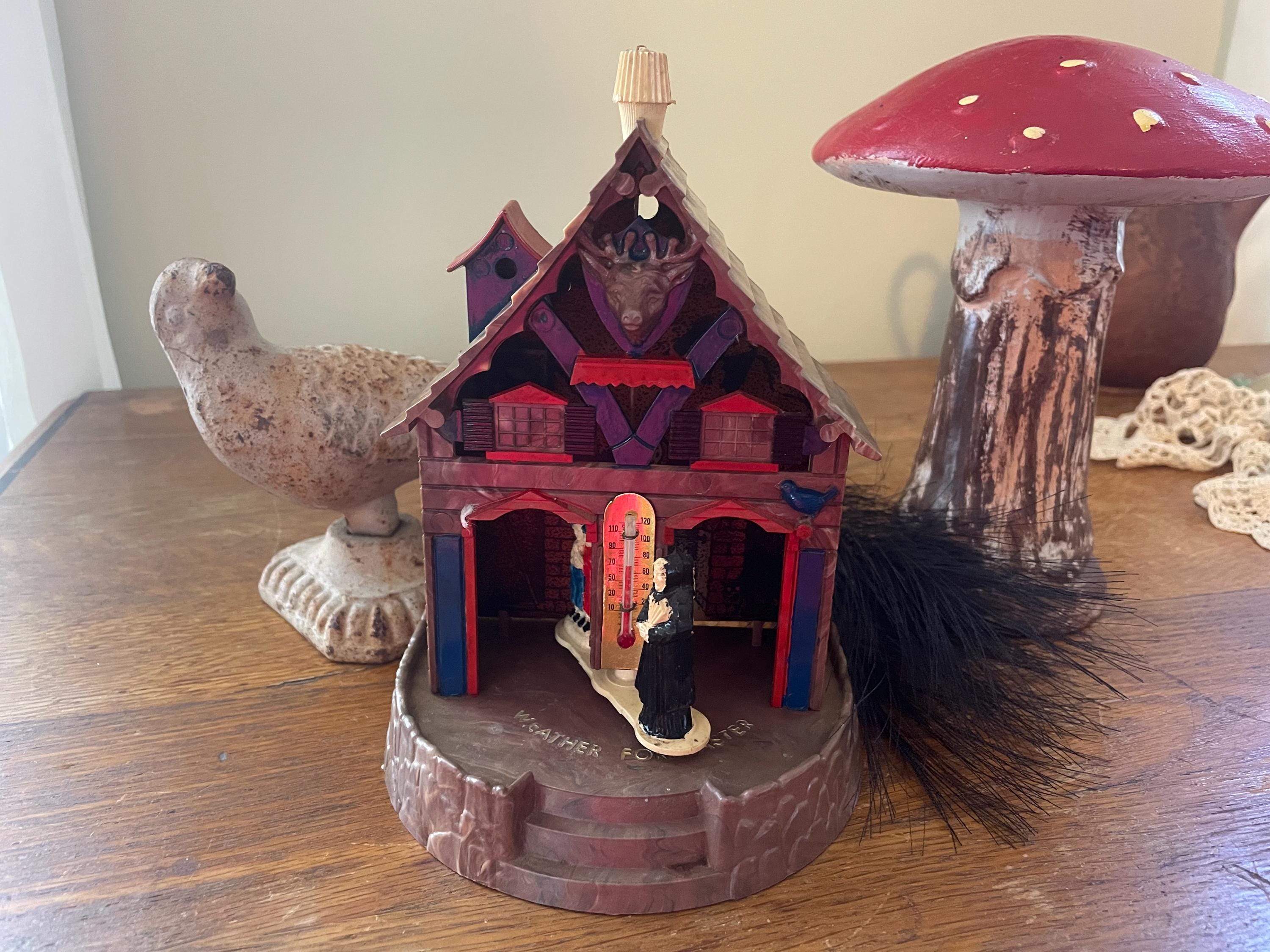 Das Wetterhaus 天気を示す置物 Vintage, Weather Wizard Storm Forecaster- Barometer- Hansel and