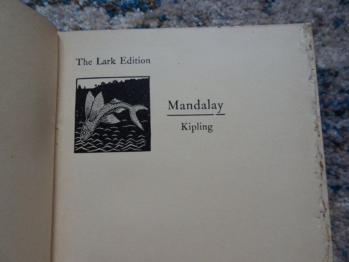 Beautiful Antique Book Mandalay Rudyard Kipling Lark Etsy