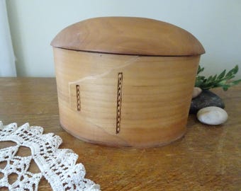 Vintage, John Ekman Bent Wood Box- Scandinavian Design- Svepask- Natural Finish- With Lid