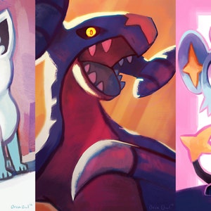 Alolan Vulpix, Garchomp, Shinx Impresiones