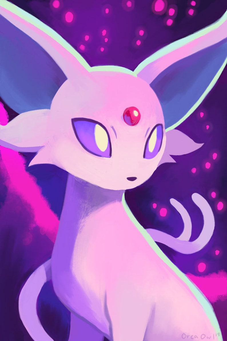 Espeon Flareon Eevee Prints Etsy