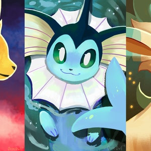 Jolteon, Vaporeon, Leafeon Impresiones
