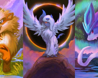 Impresiones de Arcanine, Mega Absol y Suicune
