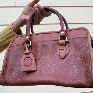 Vintage Liz Claiborne bolso de dos asas de cuero marrón