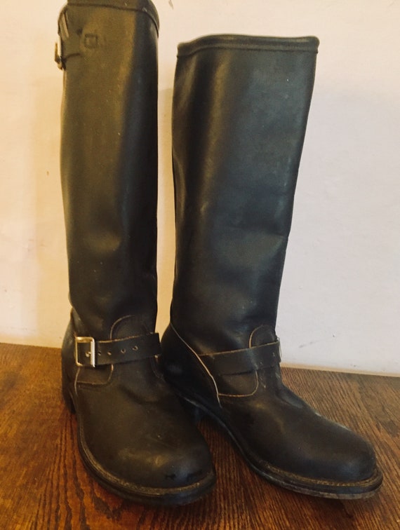 black leather riding boots size 8