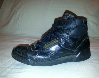 Womens Black Reebok Hightop Sports Shoes size 6.5 US, 39 EUR, 6 UK