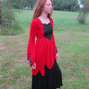 Red and black sorceress witch costume