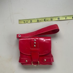 Vintage, 60’s red plastic patent leather mini purse
