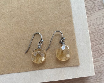 faceted citrine drop earrings.