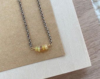fire opal rondelle gemstone necklace.