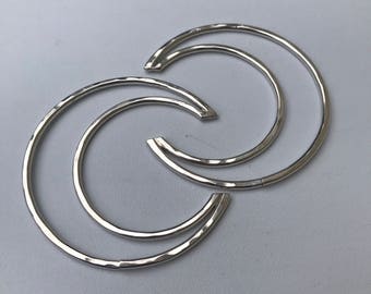 Crescent Moon Hoop Earrings for Stretched Ears