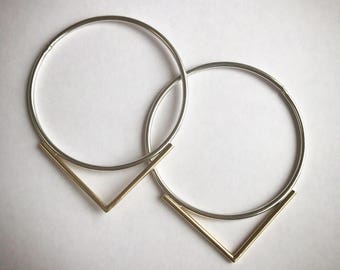 Triangle Hoop Earrings for Stretched Ears