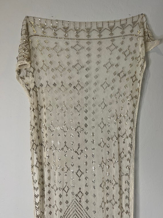 Vintage Cream and Silver Assuit Shawl - image 6