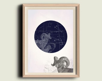 Aries art print Astrology art print Zodiac art print Astrological sign