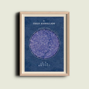 Celestial Chart Stars Northern Hemisphere Constellations Print Vintage Image